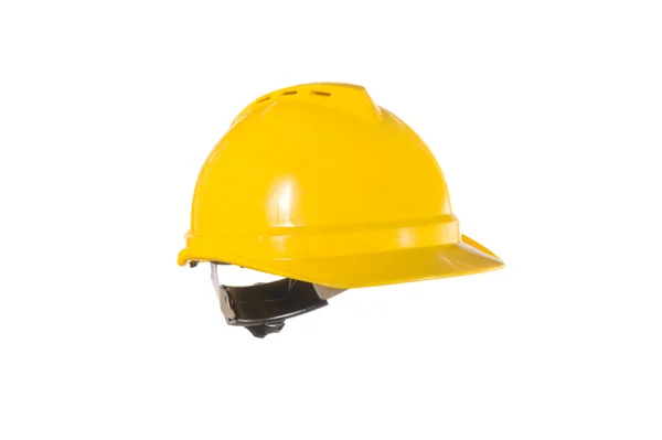 Cappello rigido giallo isolato su bianco — Foto Stock