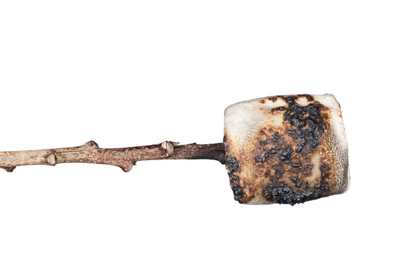 Сгоревший зефир изолирован на белом — стоковое фото