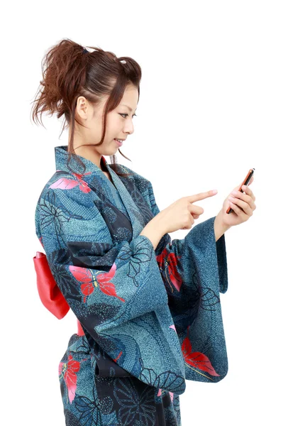 Japanese woman in clothes of kimono — Stock Photo, Image