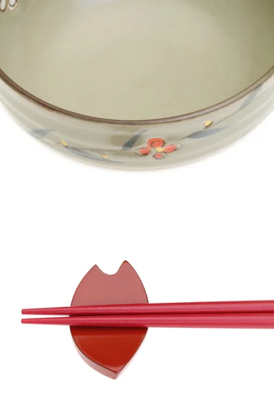 Палочка для еды и рисовая миска — стоковое фото
