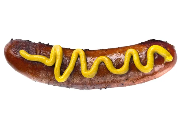 Hot dog z musztardą — Zdjęcie stockowe