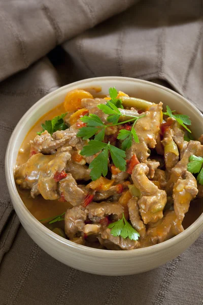 Röd thai beef curry — Stockfoto