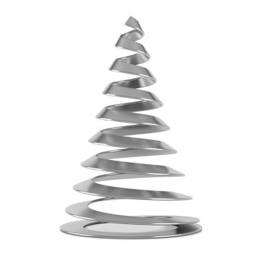 Silver stylized Christmas tree clipart