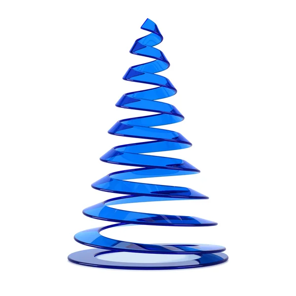 程式化的圣诞树中的蓝色玻璃 — 图库照片