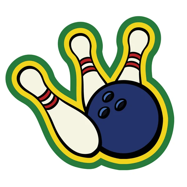 Palla da bowling con perni — Vettoriale Stock