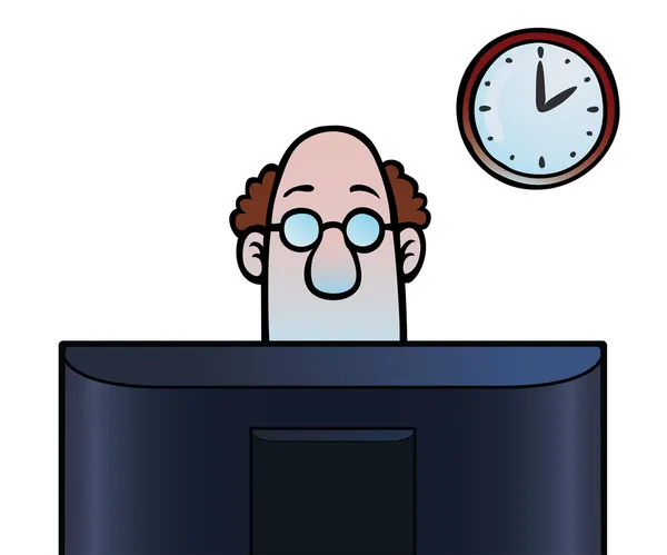 Άνθρωπος κοιτάζοντας οθόνη υπολογιστή — Διανυσματικό Αρχείο