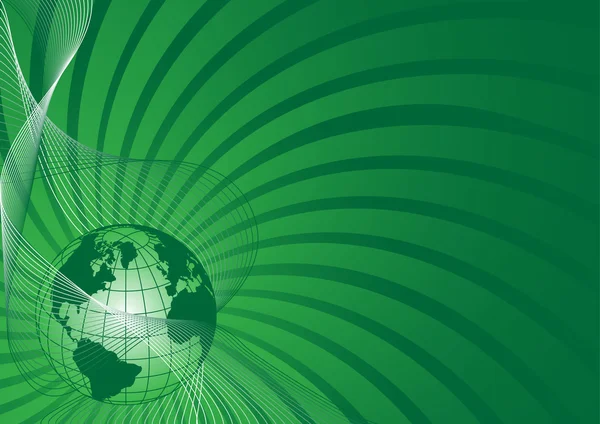 Business bakgrund med gröna världen världen — Stock vektor