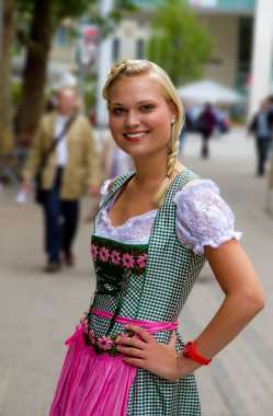 Young girl in a dirndl clipart