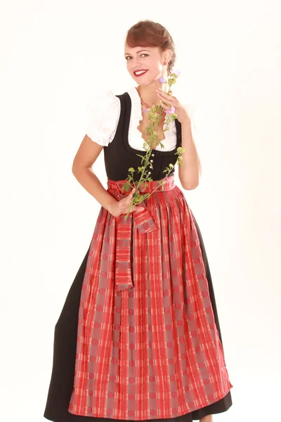 Bawarskie kobieta kwiat zapach — Zdjęcie stockowe
