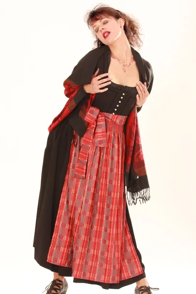 Eroticism in Bavarian costume — Stock Photo, Image