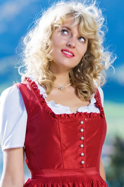 Bavarian woman in a dirndl — Stock Photo, Image