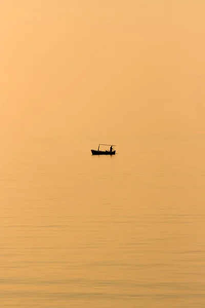 stock image Fishermen in the evening sun