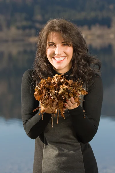 Young woman with autumn mood Stock Photo