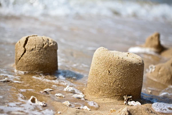 stock image Sand pies at a sea coast