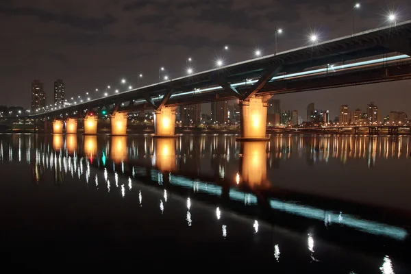 stock image Cheongdam bridge at night