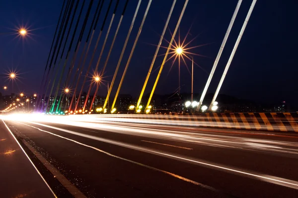 stock image Traffic light traces in night