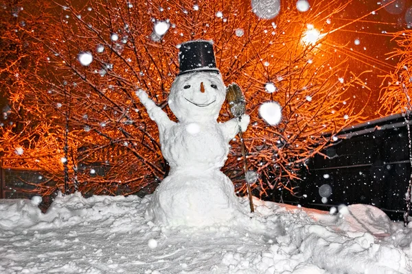 Bonhomme de neige heureux — Photo