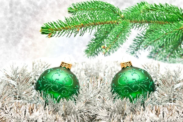 Christmas ball on lighten background — Stok fotoğraf