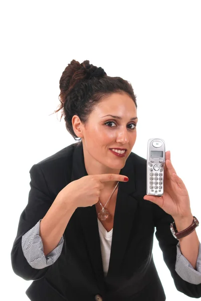 Бізнес-леді з телефону — стокове фото