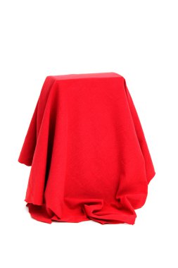 Mysterious box coverd with red cloth clipart