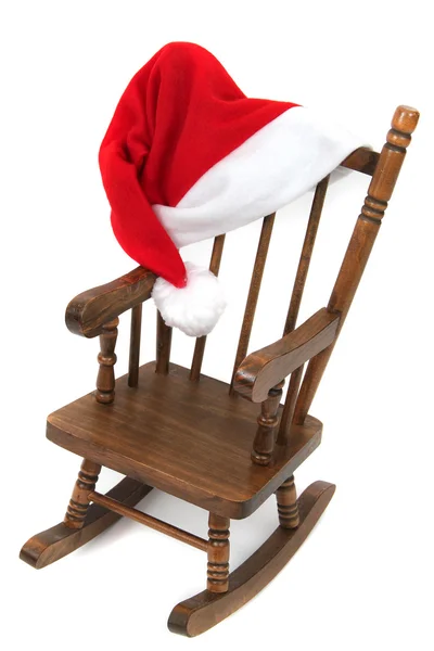 Stary drewniany fotel z czerwonej galaretki worek WPR — Zdjęcie stockowe