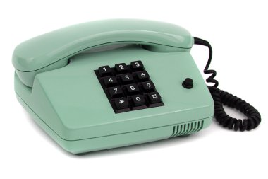 Old light green telephone clipart