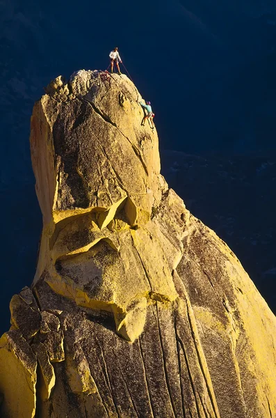 stock image Team of rock climbers.