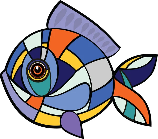 Рыбка витраж — ストックベクタ