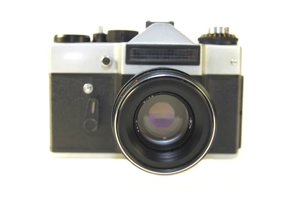 Câmera antiga isolada no fundo branco — Fotografia de Stock