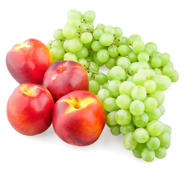 Nectarines and green grapes — Stock Photo, Image