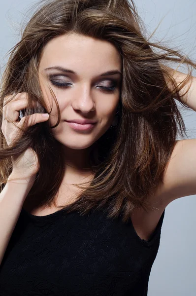 stock image Girl with fluttering hair.