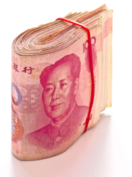 Un fajo de yuanes chinos — Foto de Stock