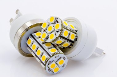 Two LED bulbs G9 clipart