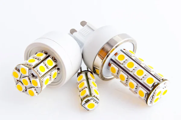 Tre led lampor med 3-chip smd lysdioder — Stockfoto