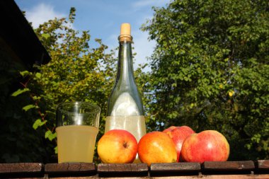 In the garden - fresh homemade cider clipart