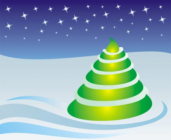 Χριστουγεννιάτικο δέντρο - ευχετήρια κάρτα — Διανυσματικό Αρχείο