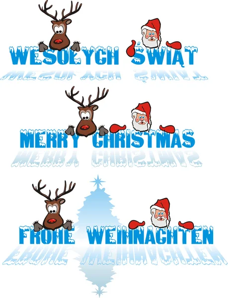 Merry christmas in foreign languages — Stock Vector