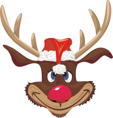 Red nosed reindeer clipart