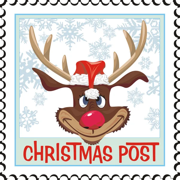 Stamp christmas - christmas post — Stock Vector