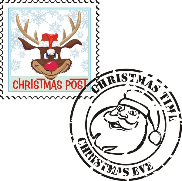Stamp christmas - merry christmas — Stock Vector