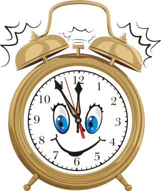 Alarm clock - smiling clock face clipart