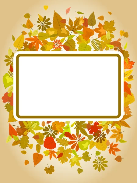 Marco de hoja de otoño con espacio para texto — Vector de stock