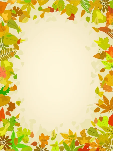 Осенний листовой фрейм с местом для текста — стоковый вектор