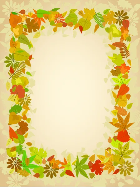 秋天叶帧，文本的空间 — 图库矢量图片