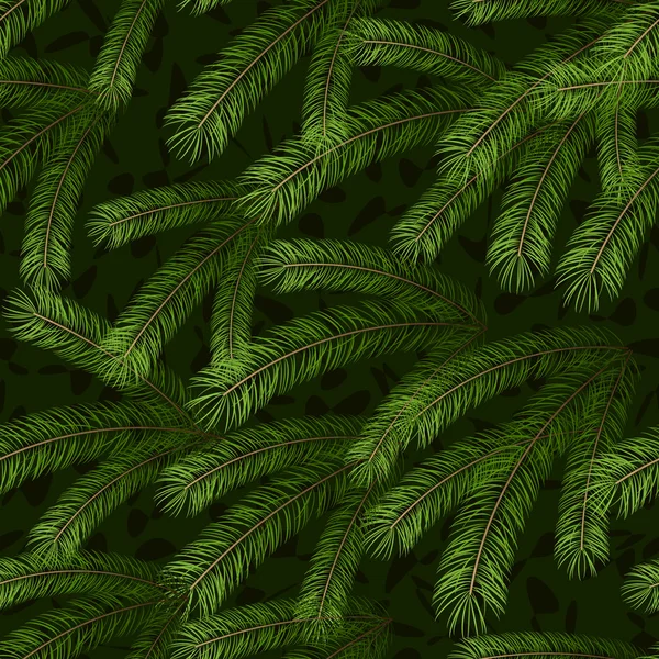 Christmas tree fir branch seamless background — Stock Vector