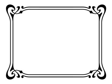 Art nouveau ornamental decorative frame clipart