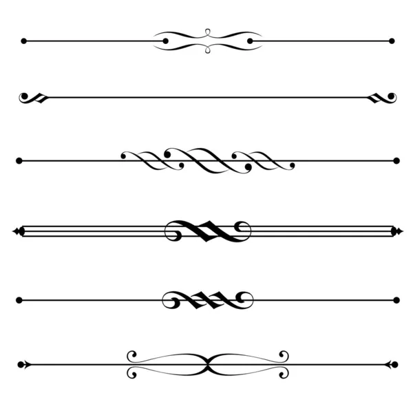 Dekorativa element, gräns- och sidregler — Stock vektor