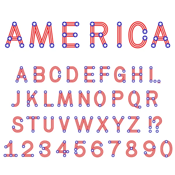 分離されたアメリカ シンボル アルファベット文字 — ストックベクタ