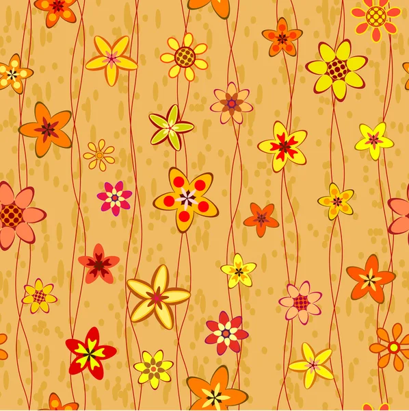 Abstracte bloemen naadloos patroon — Stockvector