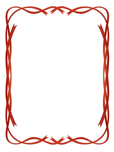 Marco cintas rojas patrón aislado — Vector de stock